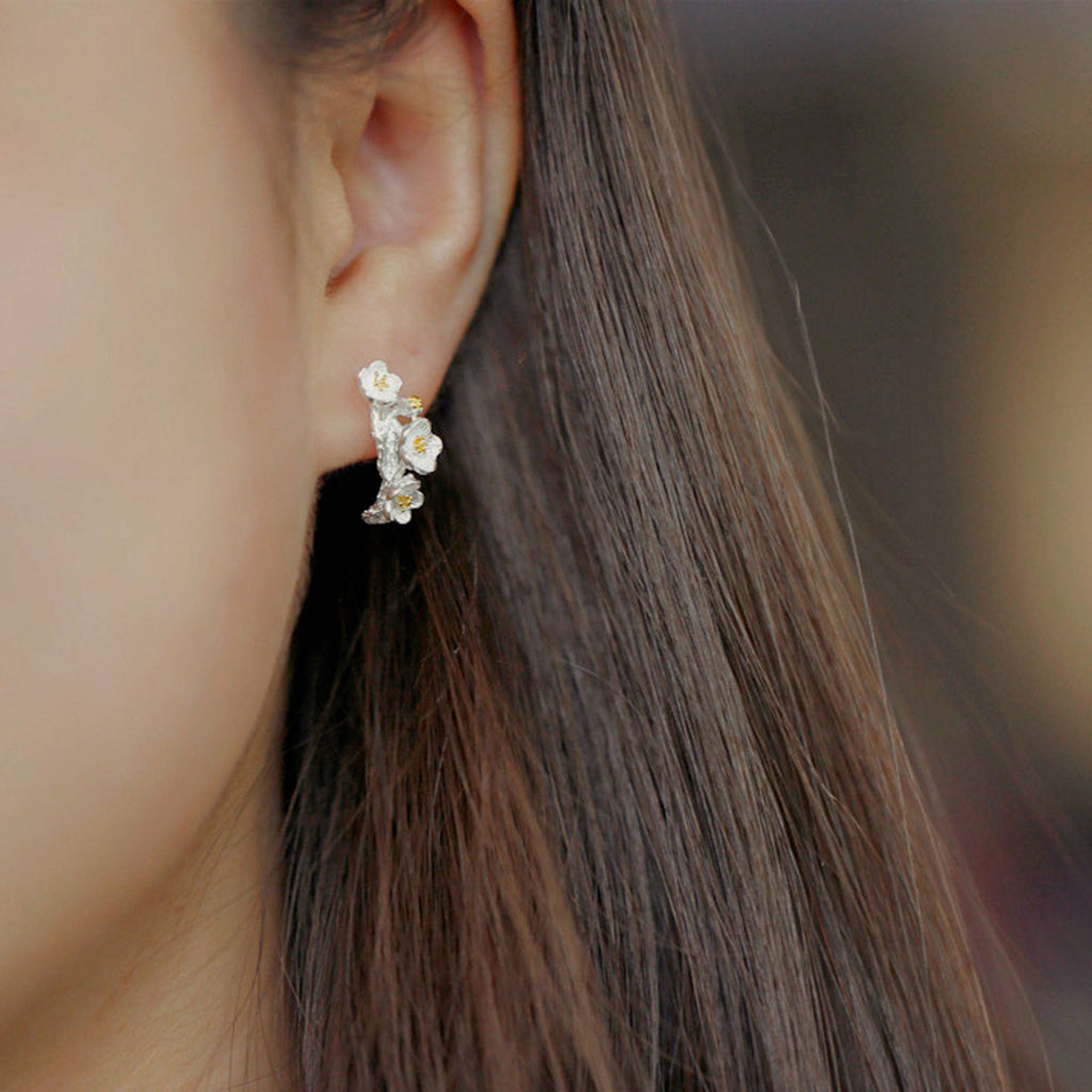 PLUM BLOSSOM FLOWER EARRINGS