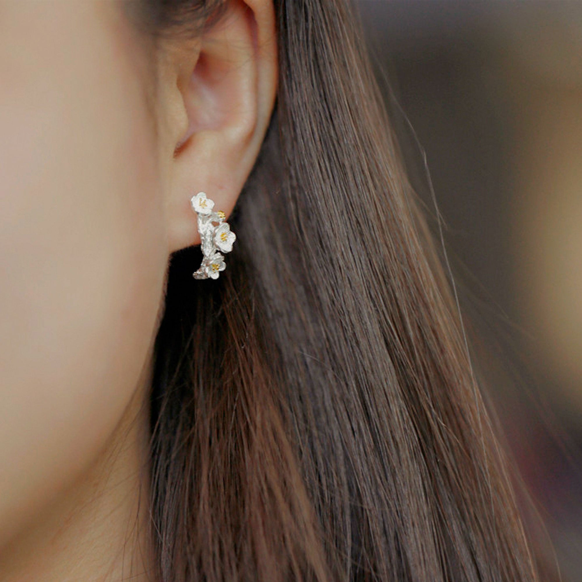 PLUM BLOSSOM FLOWER EARRINGS