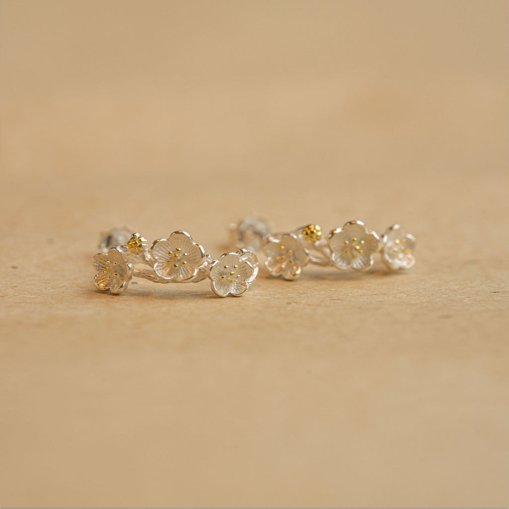 PLUM BLOSSOM FLOWER EARRINGS