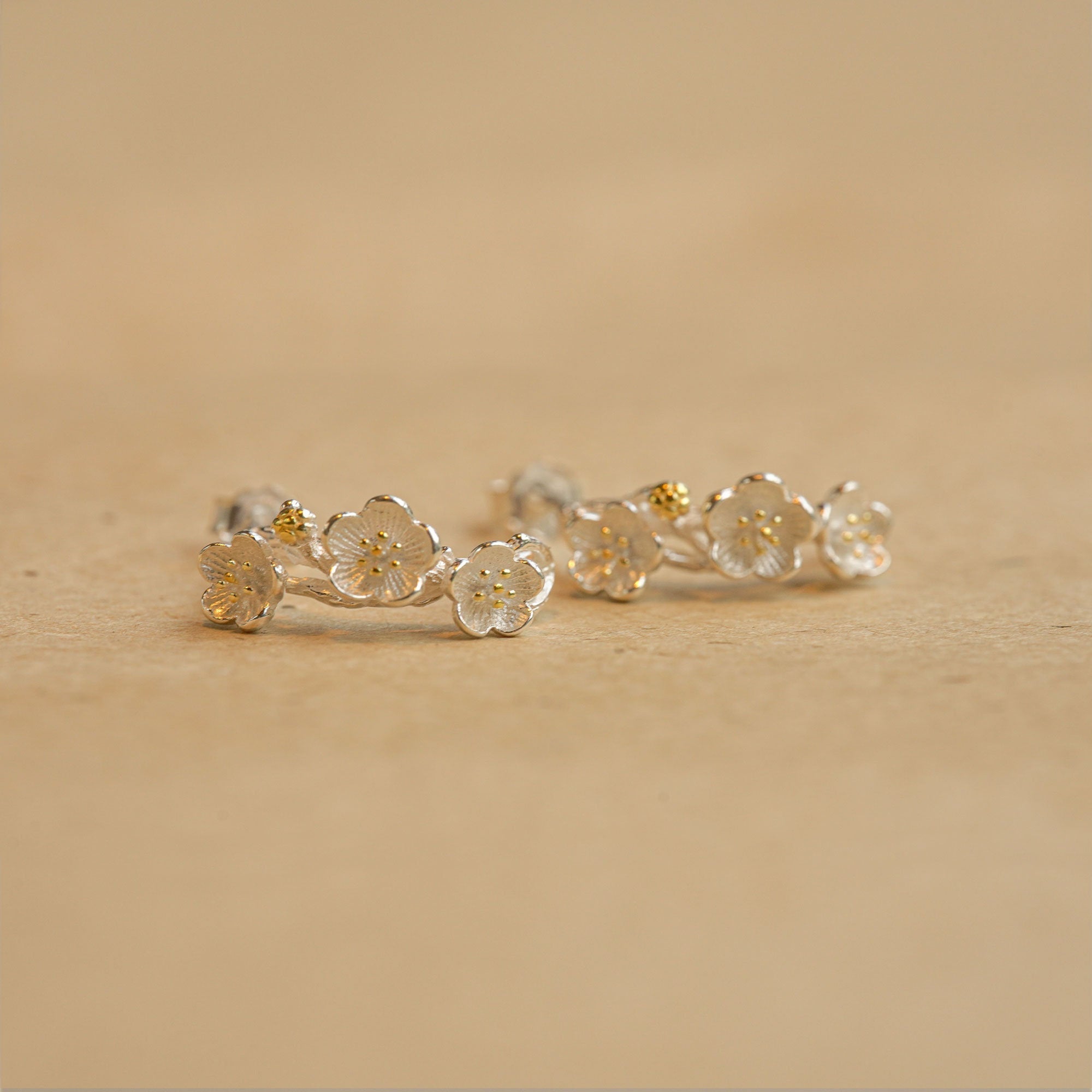 PLUM BLOSSOM FLOWER EARRINGS