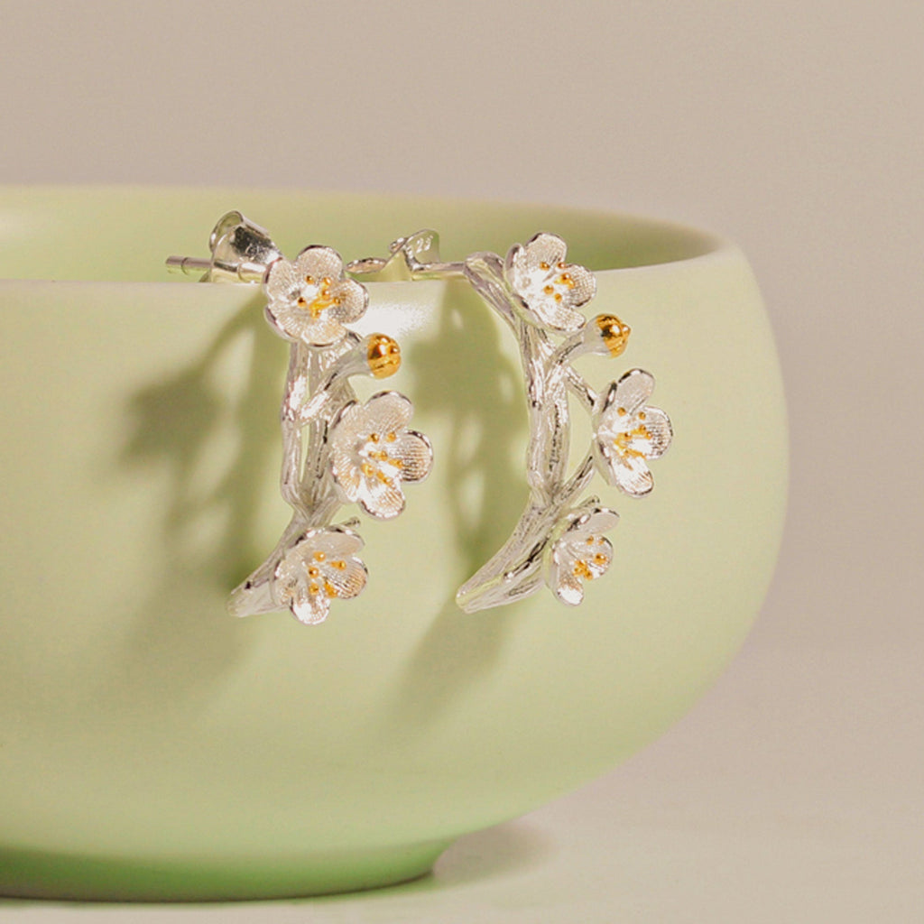 PLUM BLOSSOM FLOWER EARRINGS