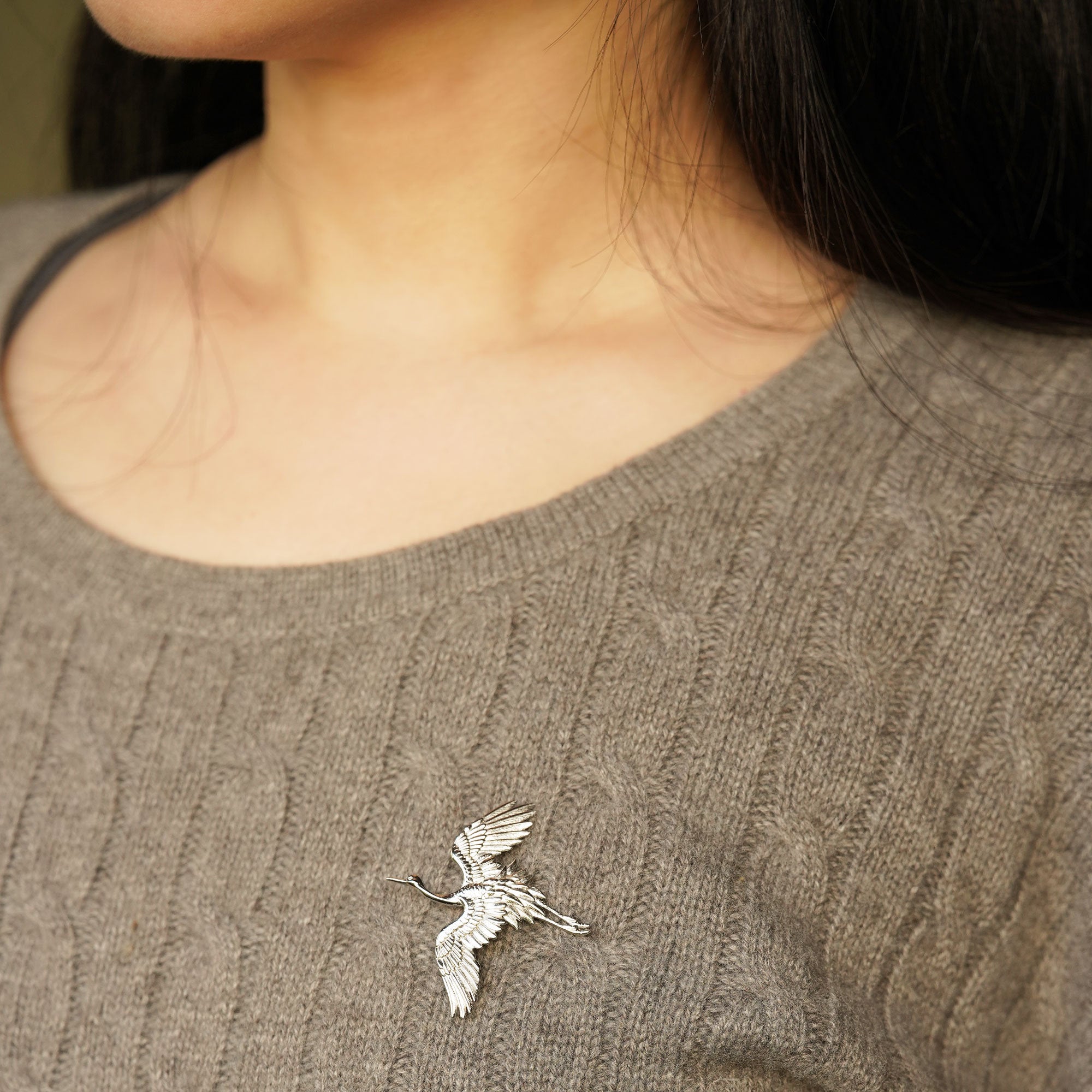 CRANE BIRD BROOCH