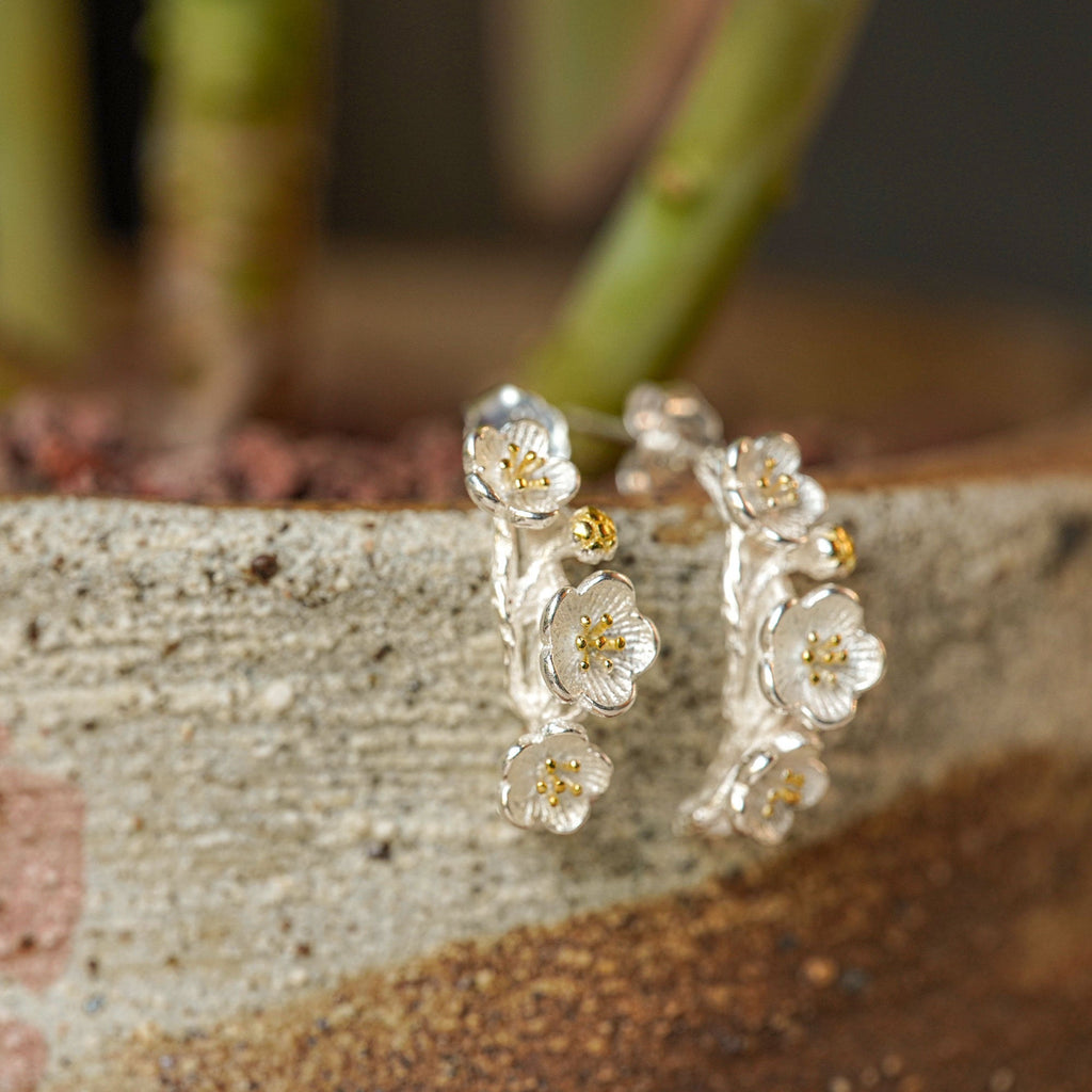PLUM BLOSSOM FLOWER EARRINGS