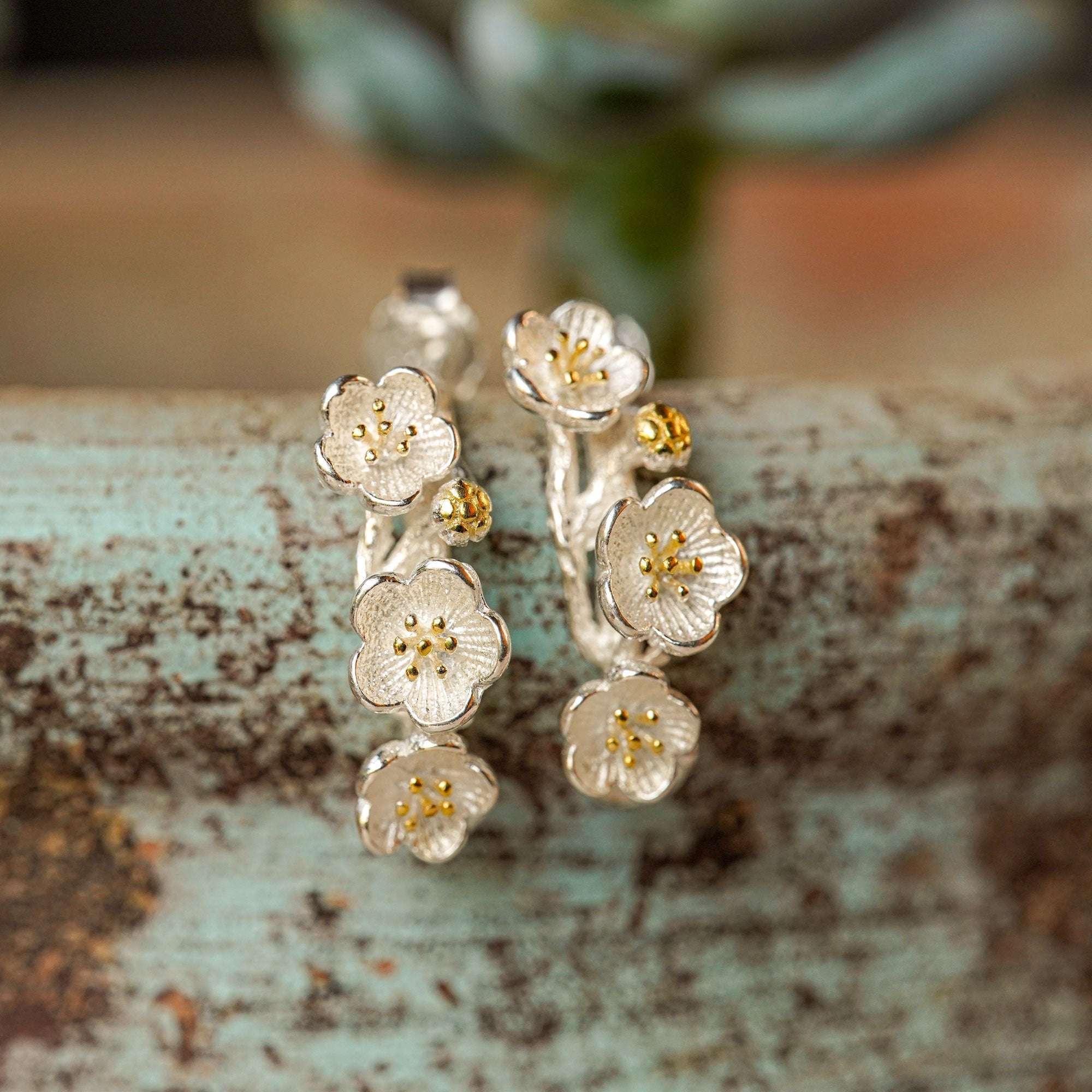 PLUM BLOSSOM FLOWER EARRINGS