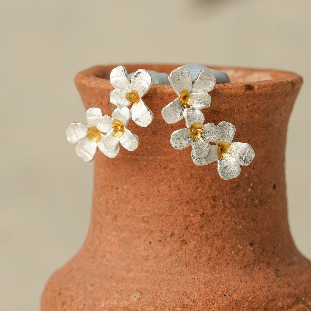 SLIVER FLOWER EARRINGS