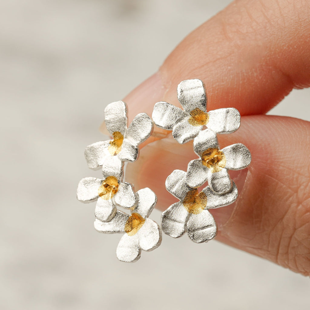 SLIVER FLOWER EARRINGS