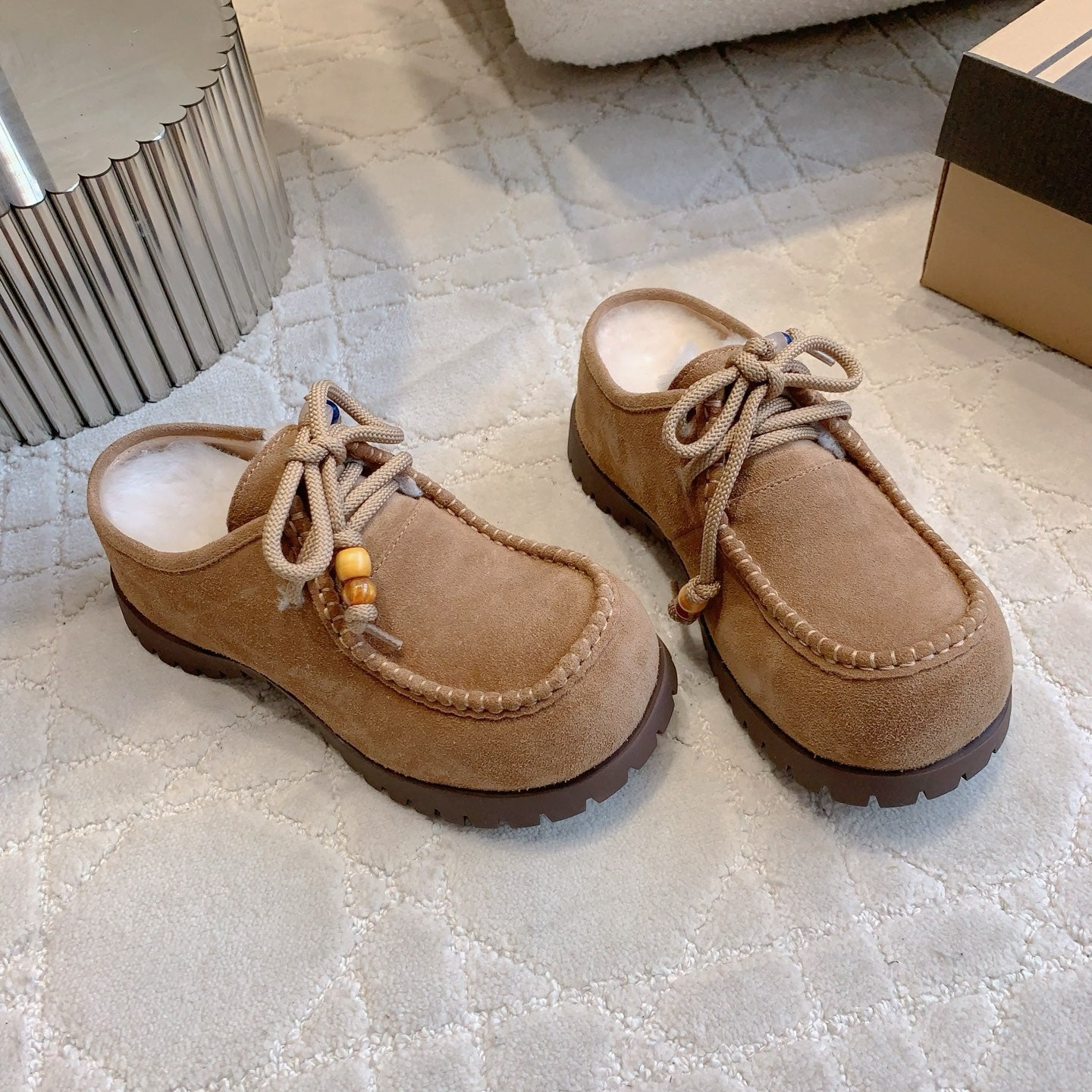 UGG Yupoo Loafers Beige Wool Suede 516910