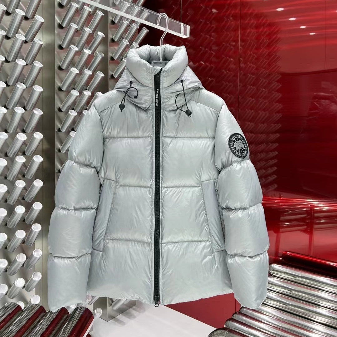 C. Goose Down jacket Gray Silver Polyester 0038