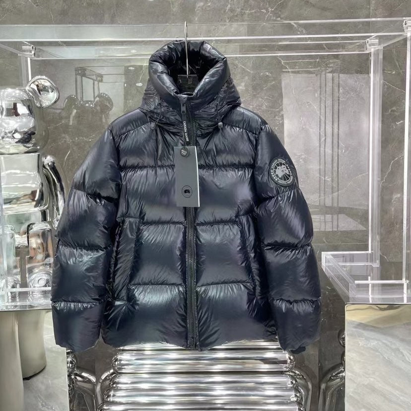 C. Goose Down jacket Glossy Navy Blue Polyester 0039