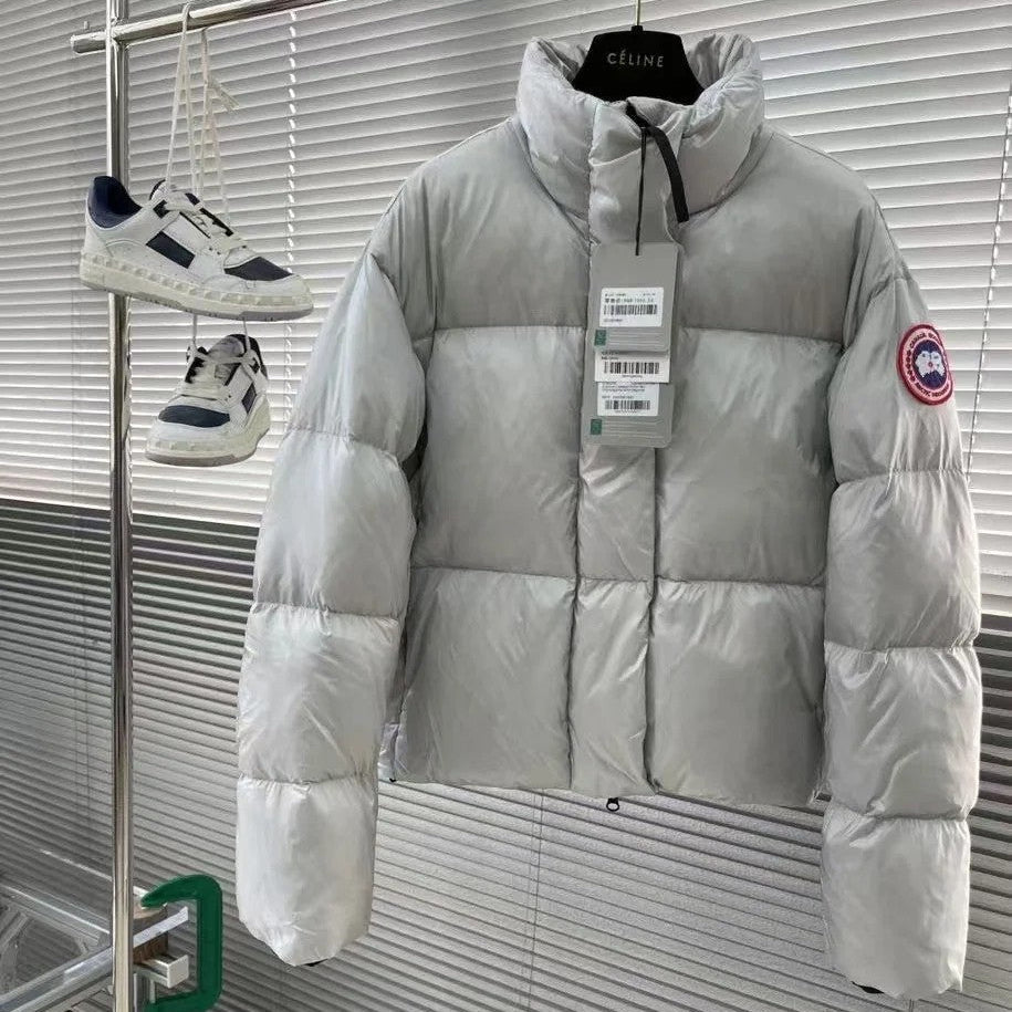C. Goose Jacket Gray White Polyester 0047