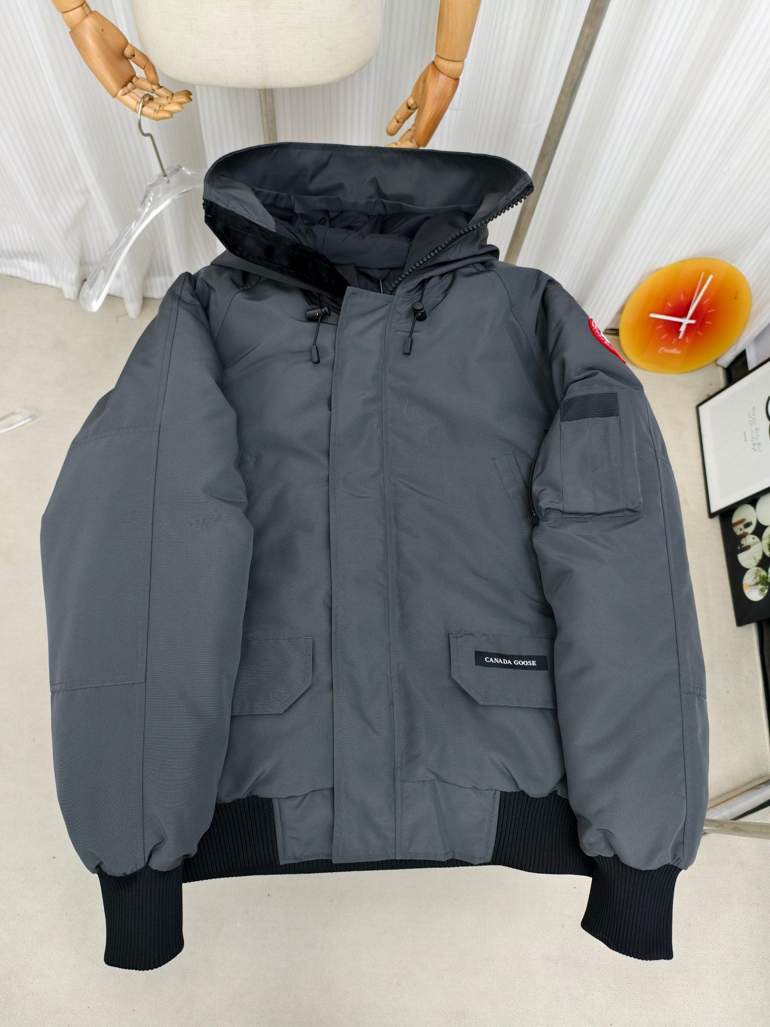 C. Goose Bomber jacket Gray Polyester 0006