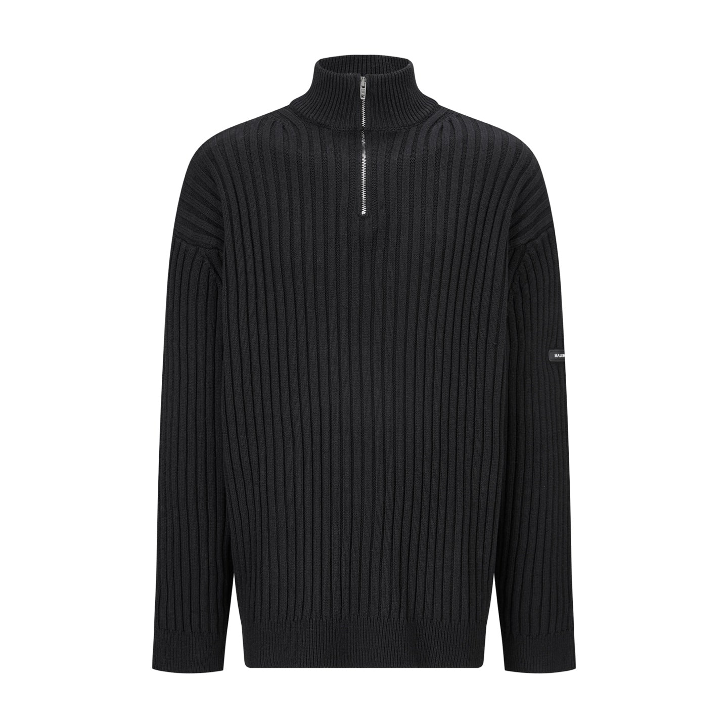 Balenciaga 25 Zipper Sweater Black Wool 0010