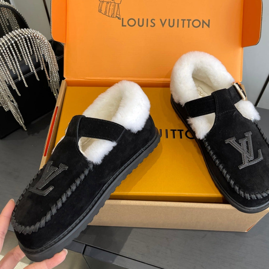 LV Colorado Comfort Mary Jane Loafer Suede &amp; Shearling
