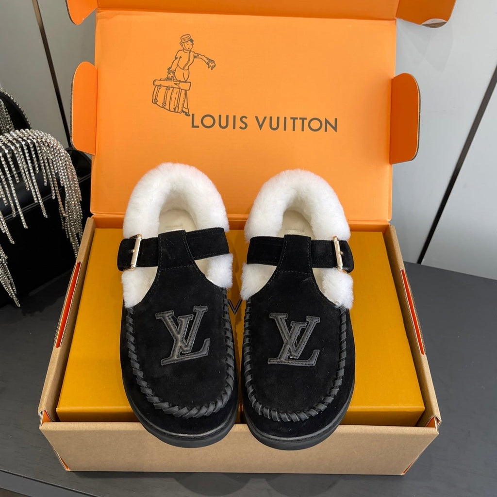 LV Colorado Comfort Mary Jane Loafer Suede &amp; Shearling