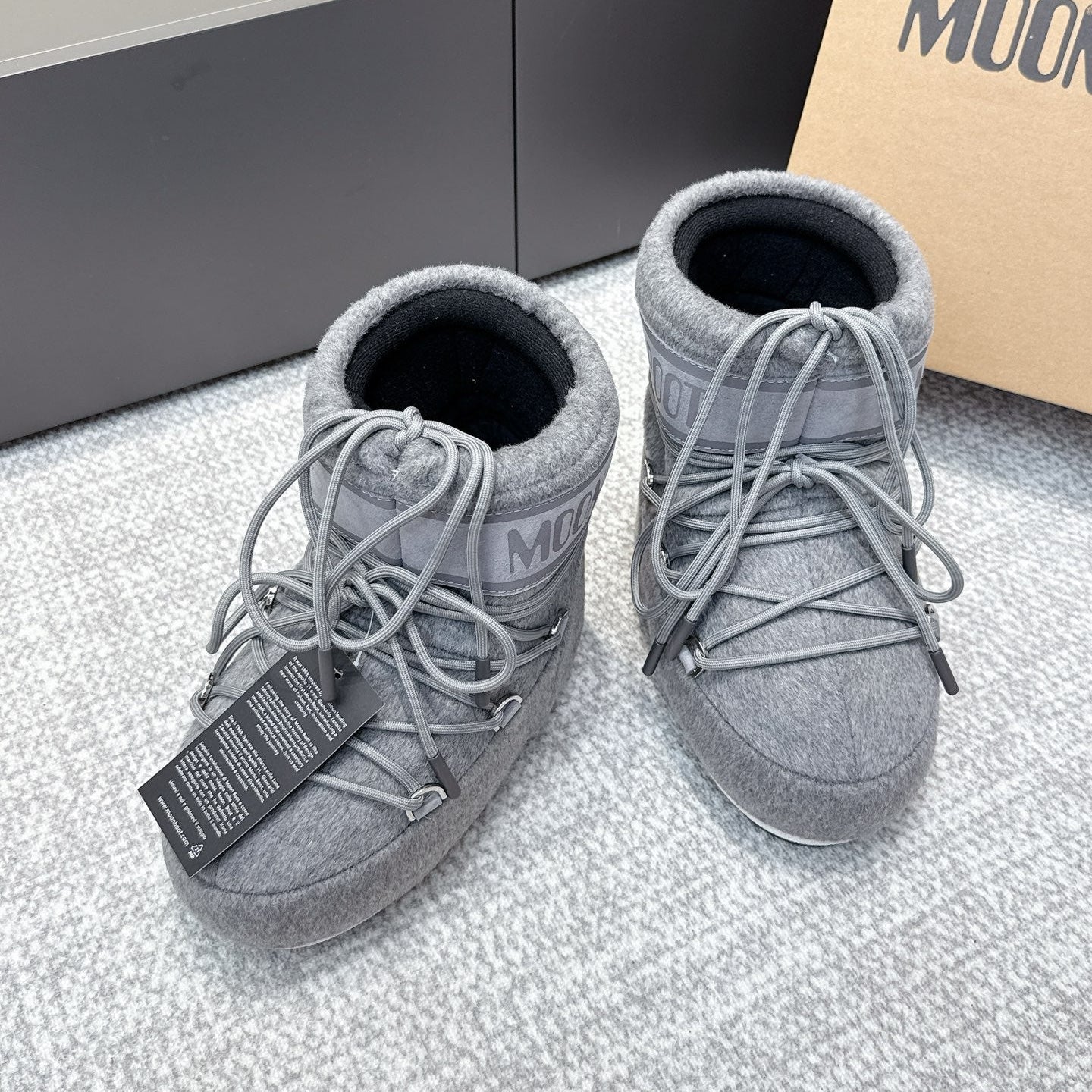 Moon Boot Icon Low Felt Gray Wool Blend 515594