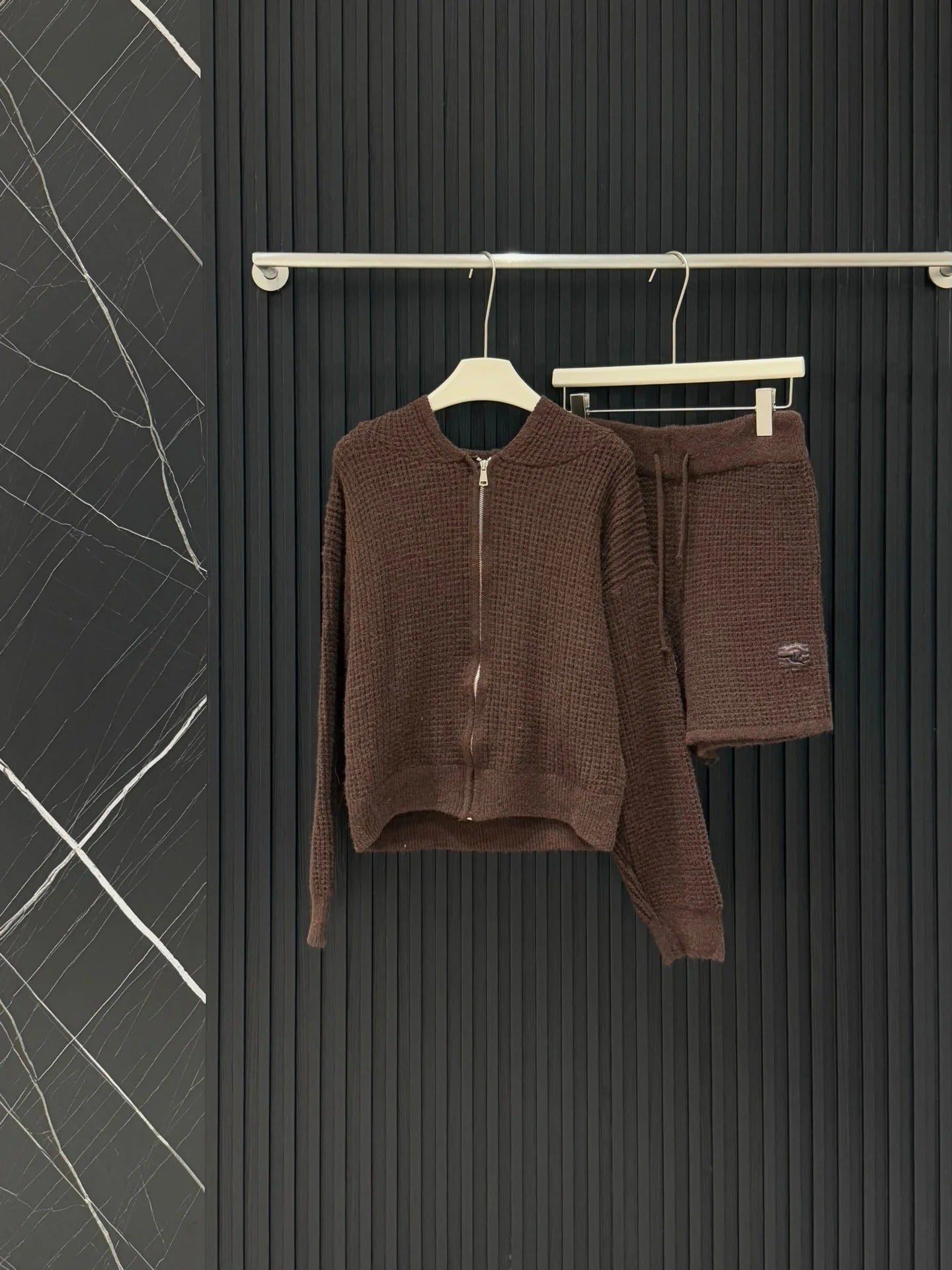 ALO KNIT CARDIGAN &amp; SHORTS SET STYLE 34