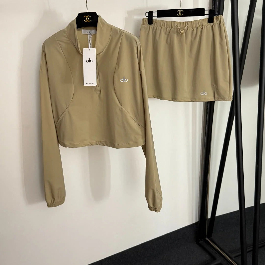 ALO LONG SLEEVE TOP &amp; SPORTY SKIRT SET STYLE 78