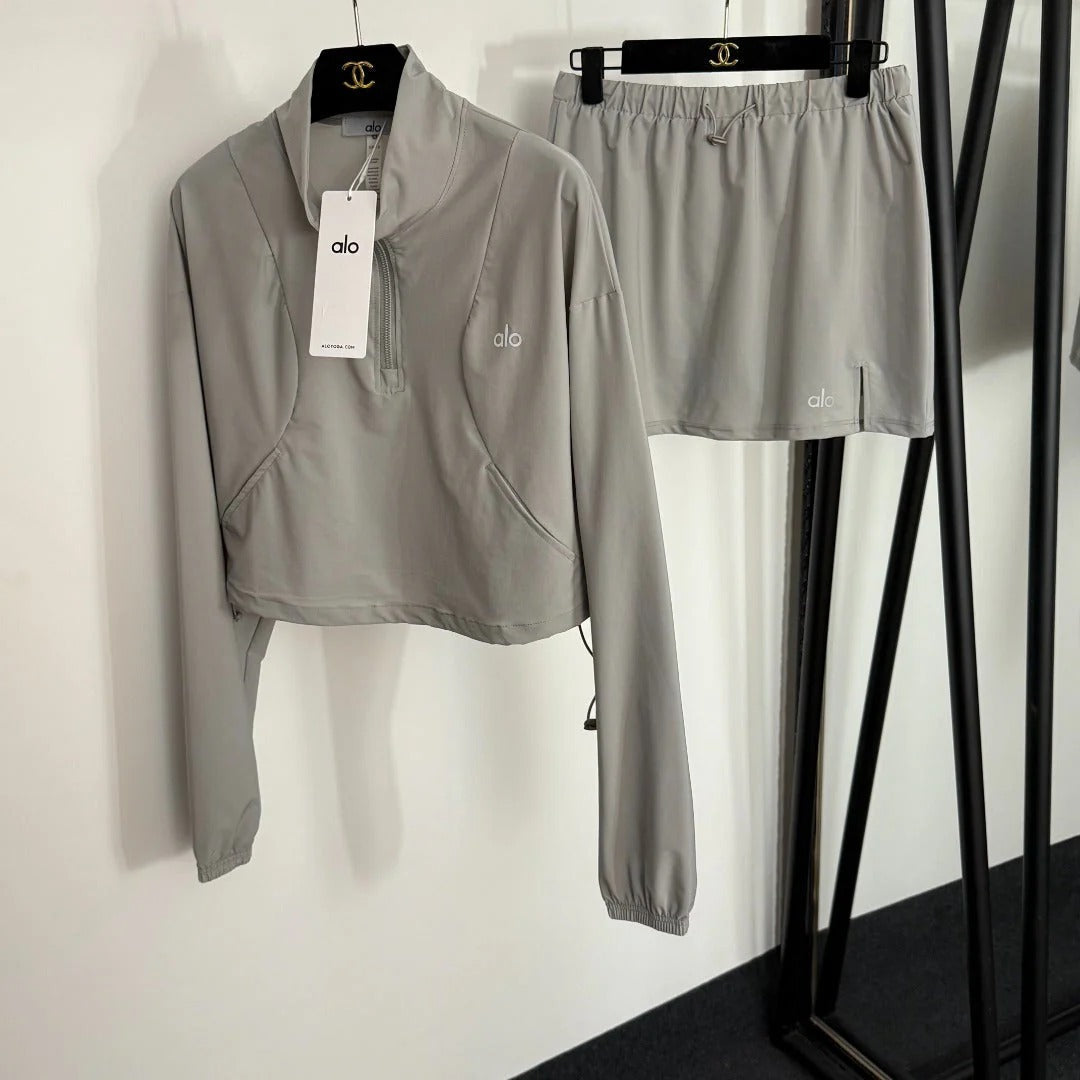 ALO LONG SLEEVE TOP &amp; SPORTY SKIRT SET STYLE 79
