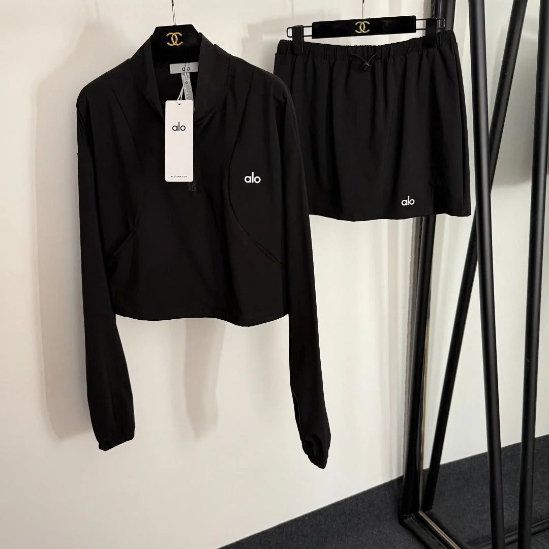 ALO LONG SLEEVE TOP &amp; SPORTY SKIRT SET STYLE 80