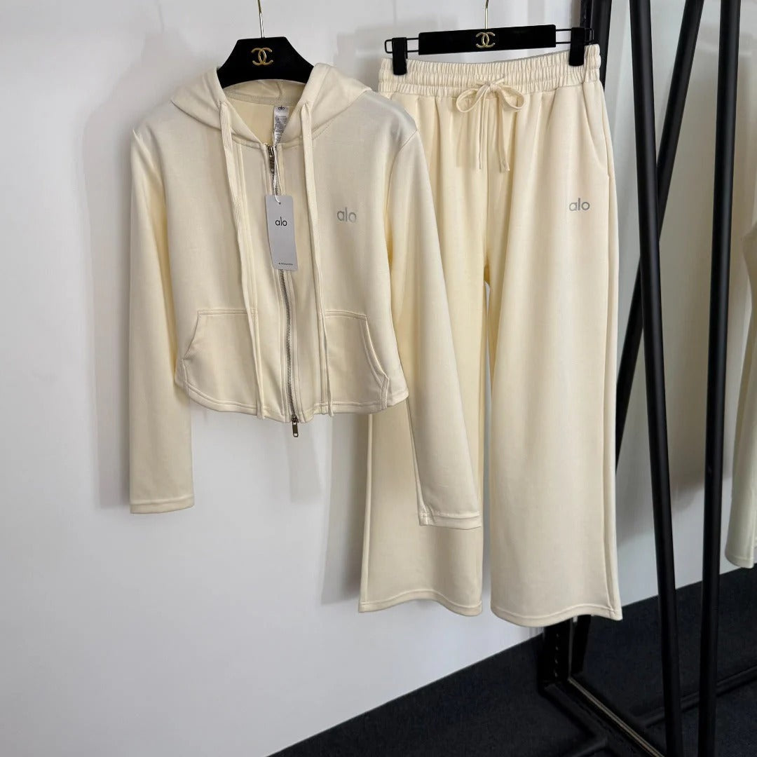 ALO JACKET &amp; STRAIGHT-LEG SWEATPANTS SET